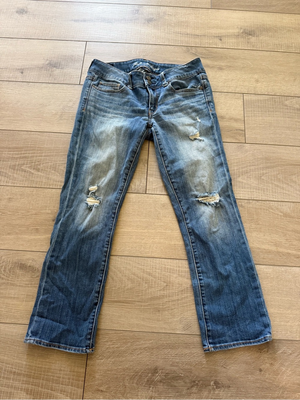 artis Women's Blue Distressed Bootcut Jeans
